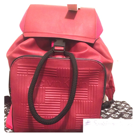 red calvin klein backpack
